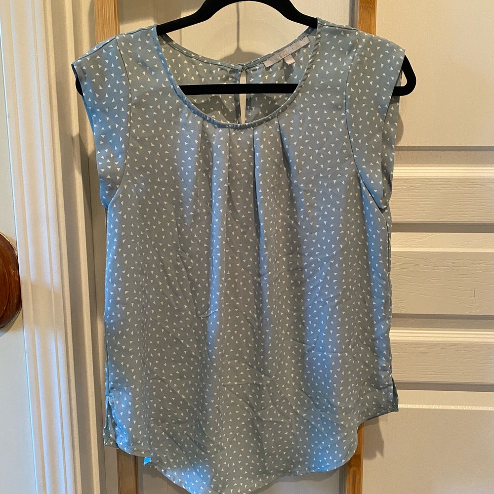 Sweet Rain Light Blue Patterned Blouse